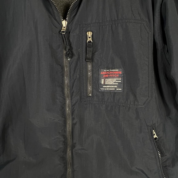ABERCROMBIE & FITCH Reversible Ski Jacket Mens Size Large Navy Blue Gray  A&F - Picture 4 of 16